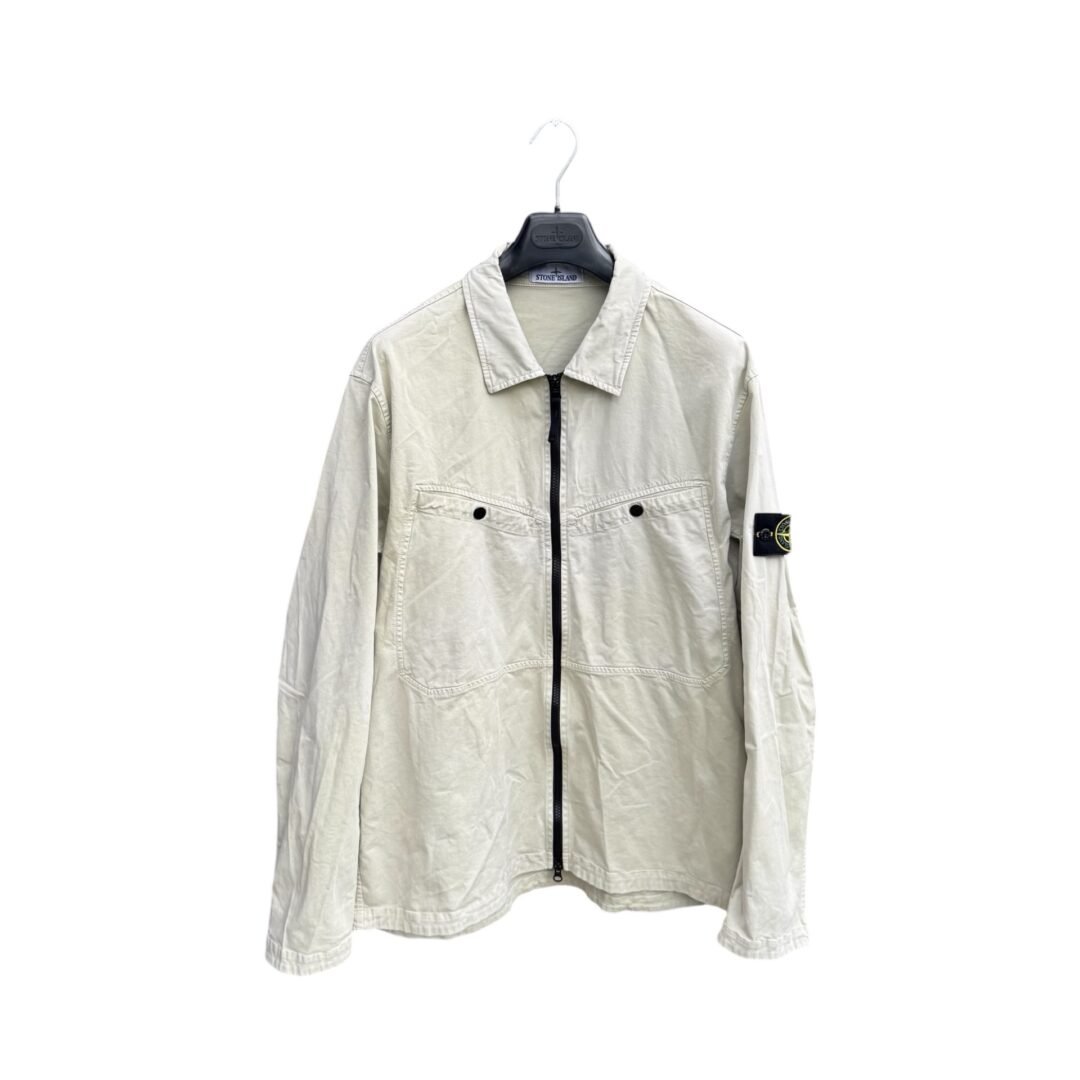 Stone Island Beige Double Pocket Cotton Overshirt