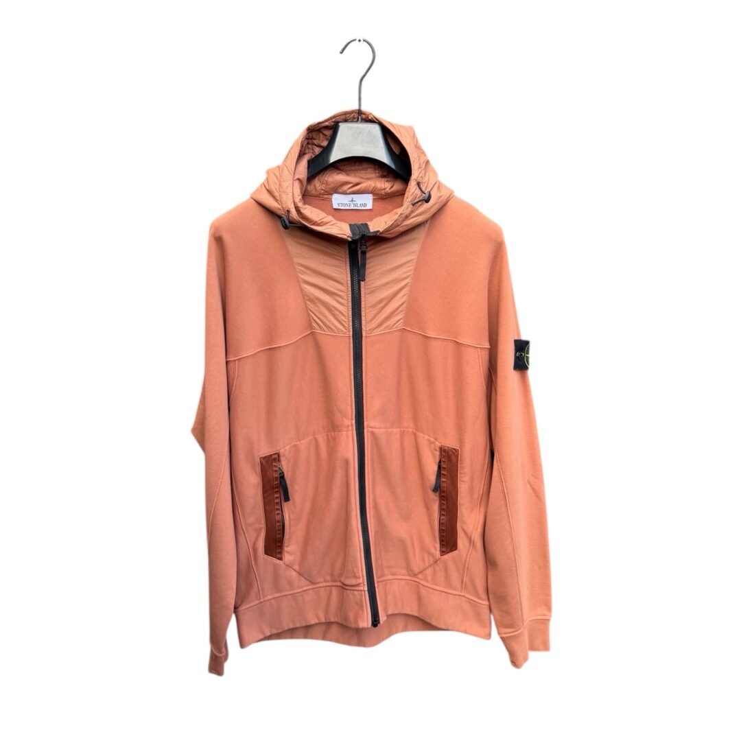 Stone Island Panelled Zip Up Hoodie