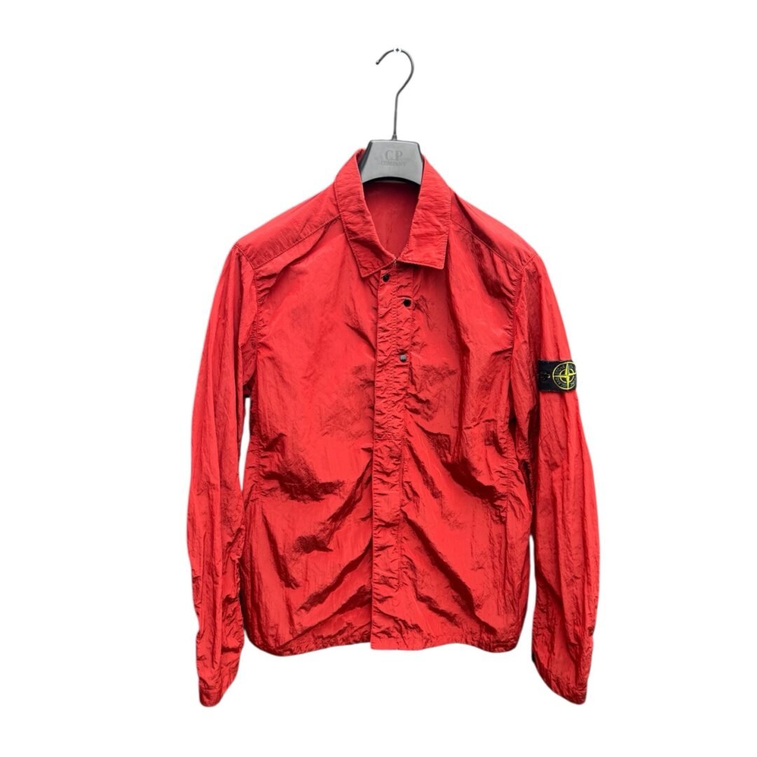 Stone Island Red Nylon Metal Shimmer Overshirt