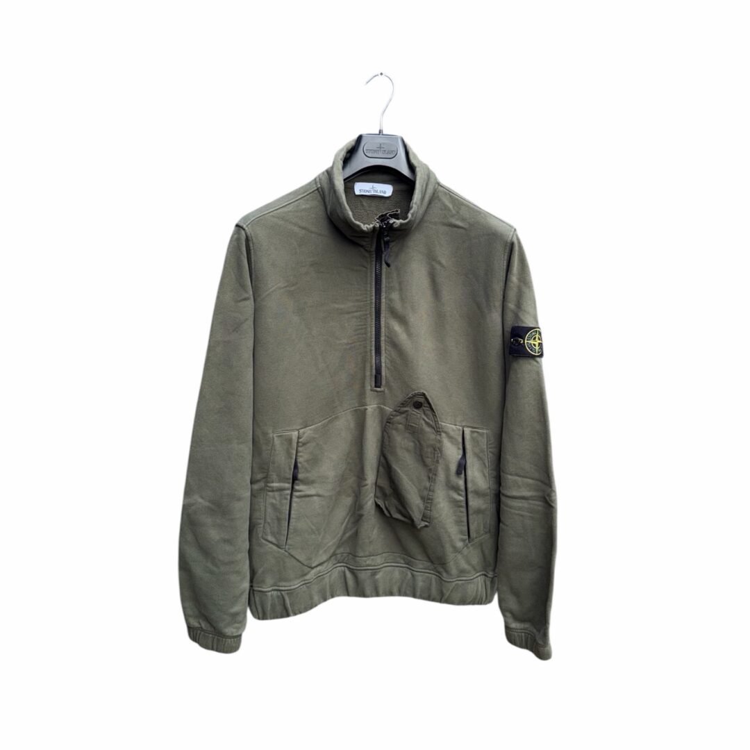 Stone Island Brushed Cotton Half Zip Smock