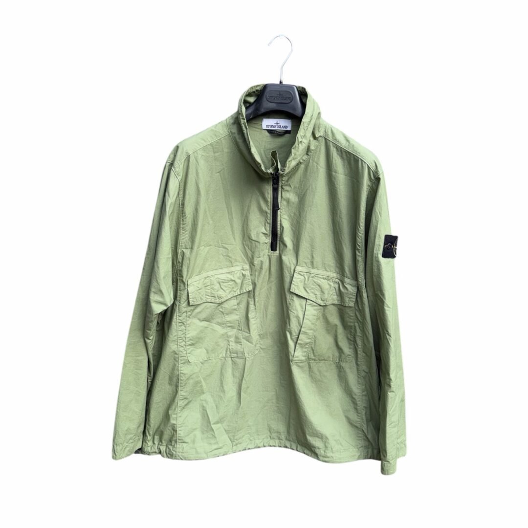 Stone Island Salvia Green Cotton Tela Smock