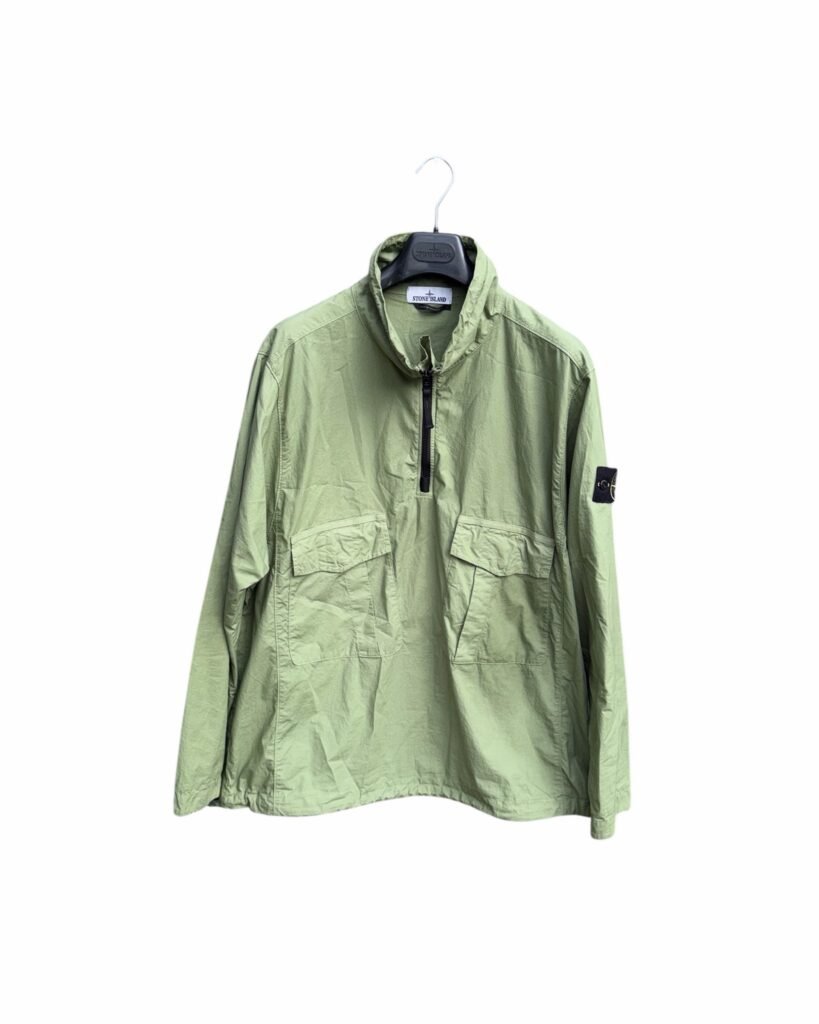 Stone Island Salvia Green Cotton Tela Smock