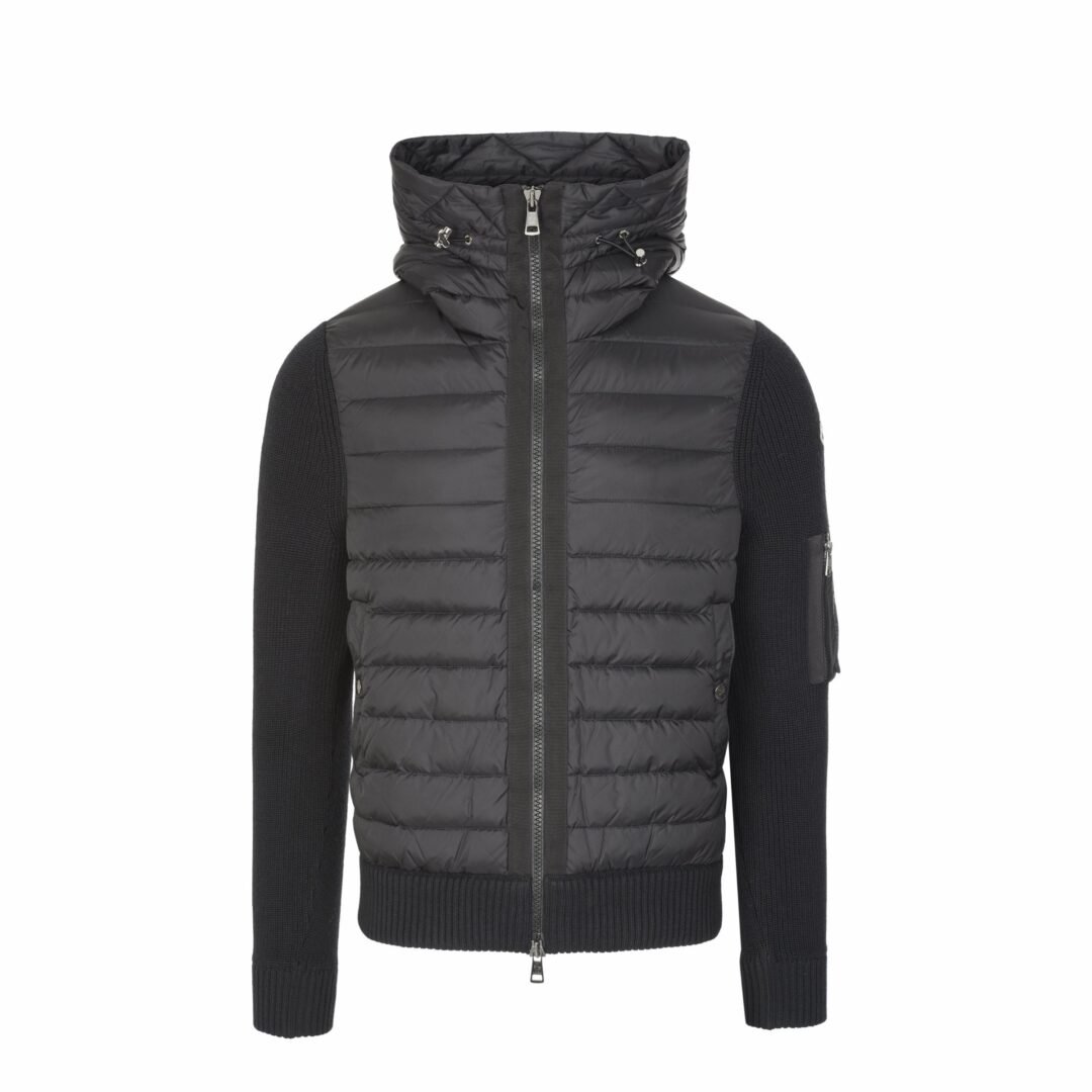 Moncler Padded Knit Zip Up Cardigan