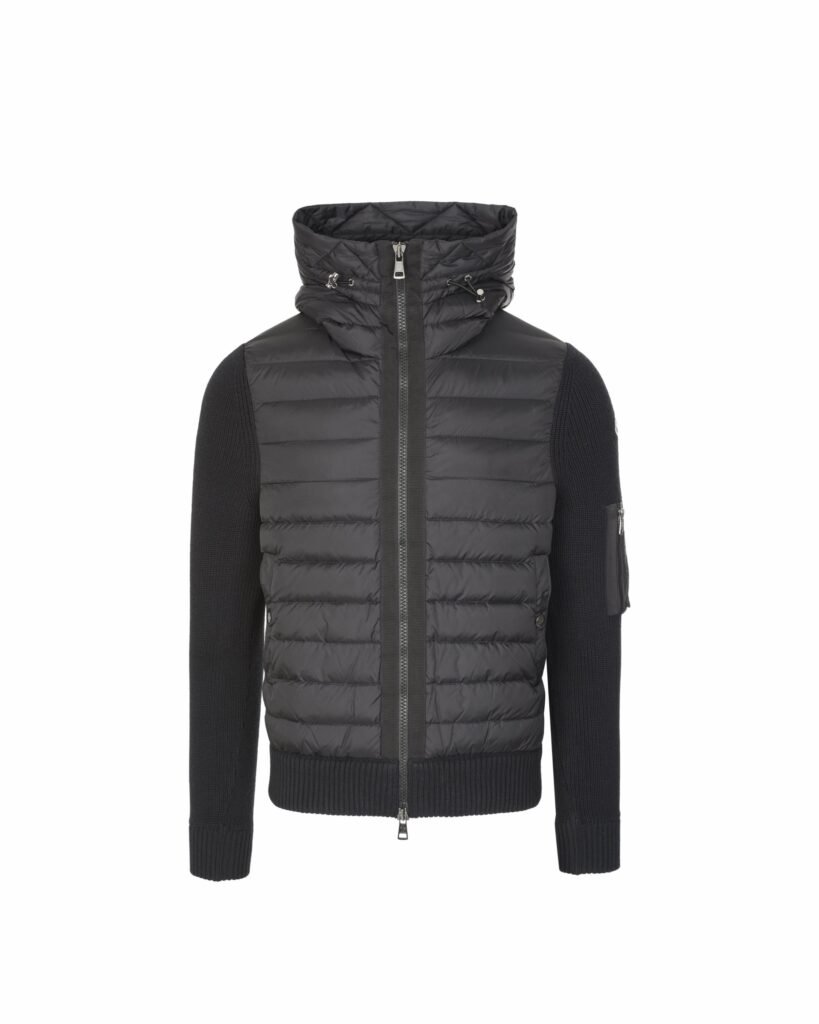 Moncler Padded Knit Zip Up Cardigan