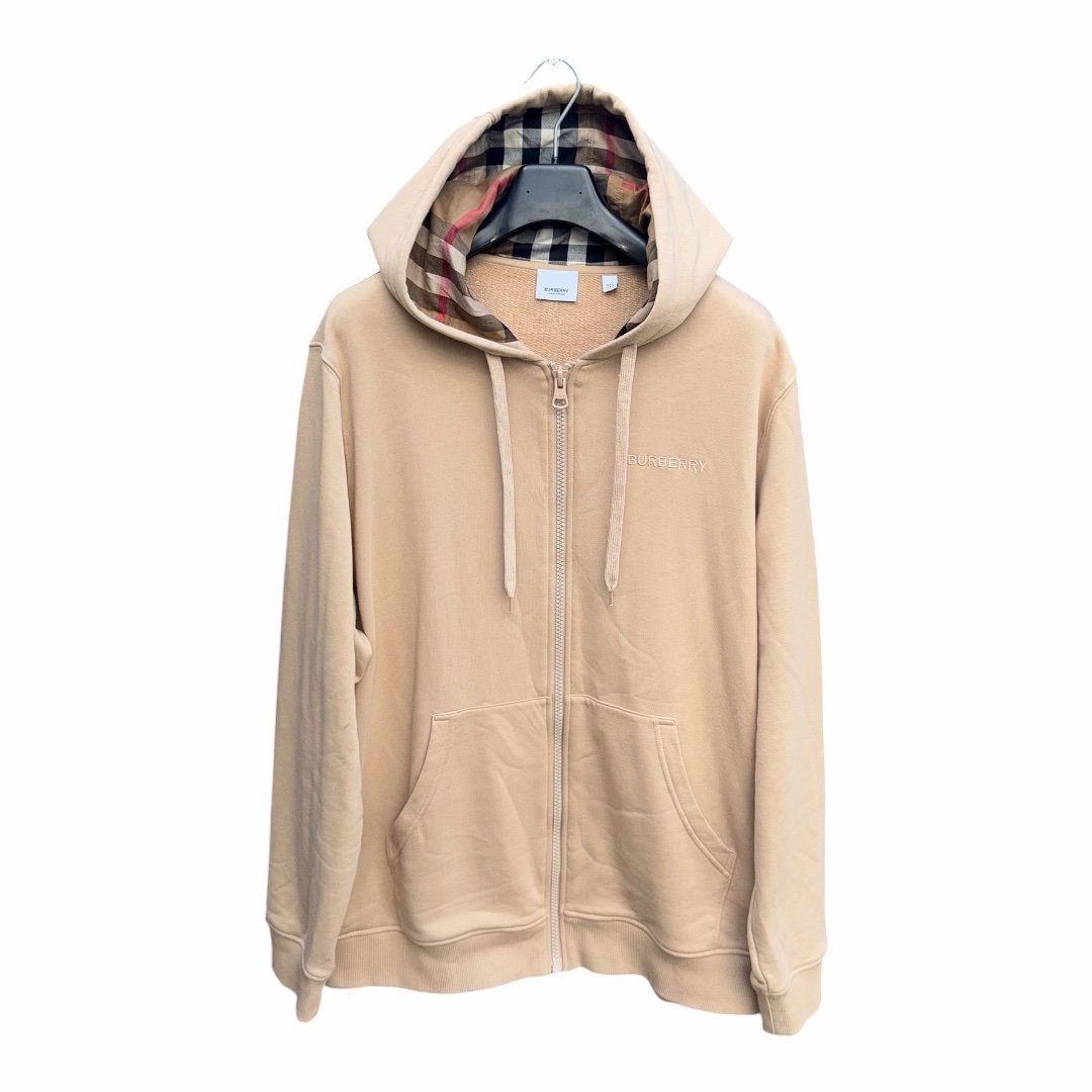 Burberry Zip Up Embroidery Hoodie