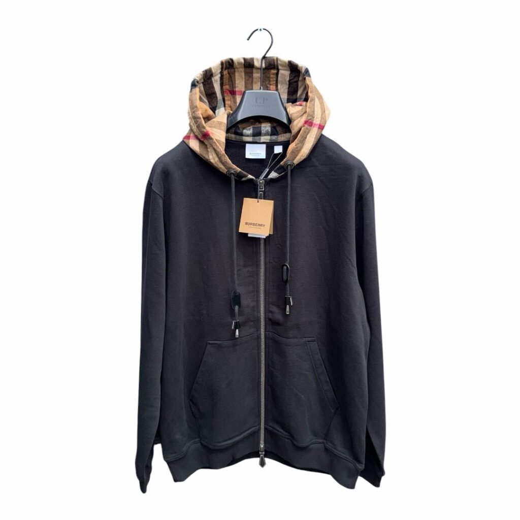 Burberry Cotton Check Zip Up Hoodie