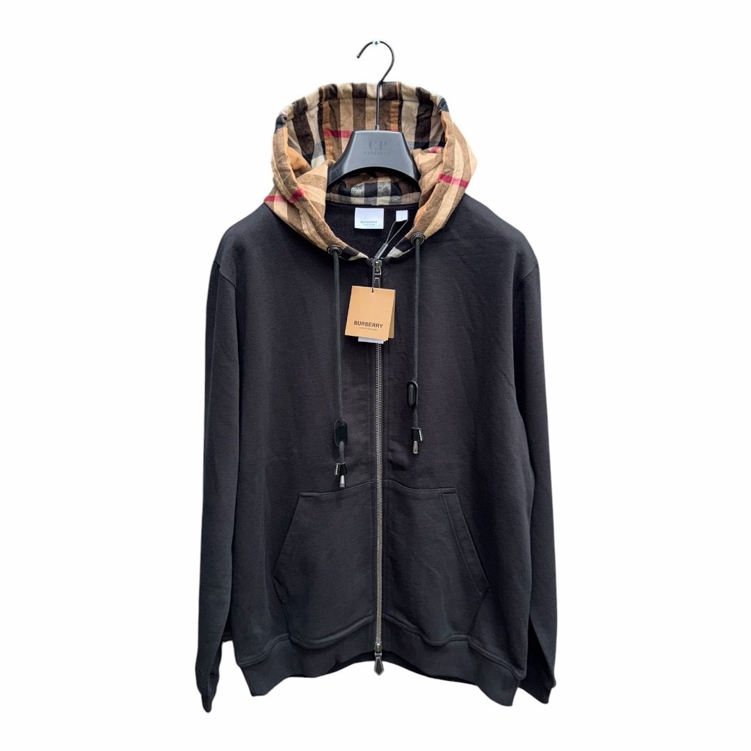 Burberry Cotton Check Zip Up Hoodie