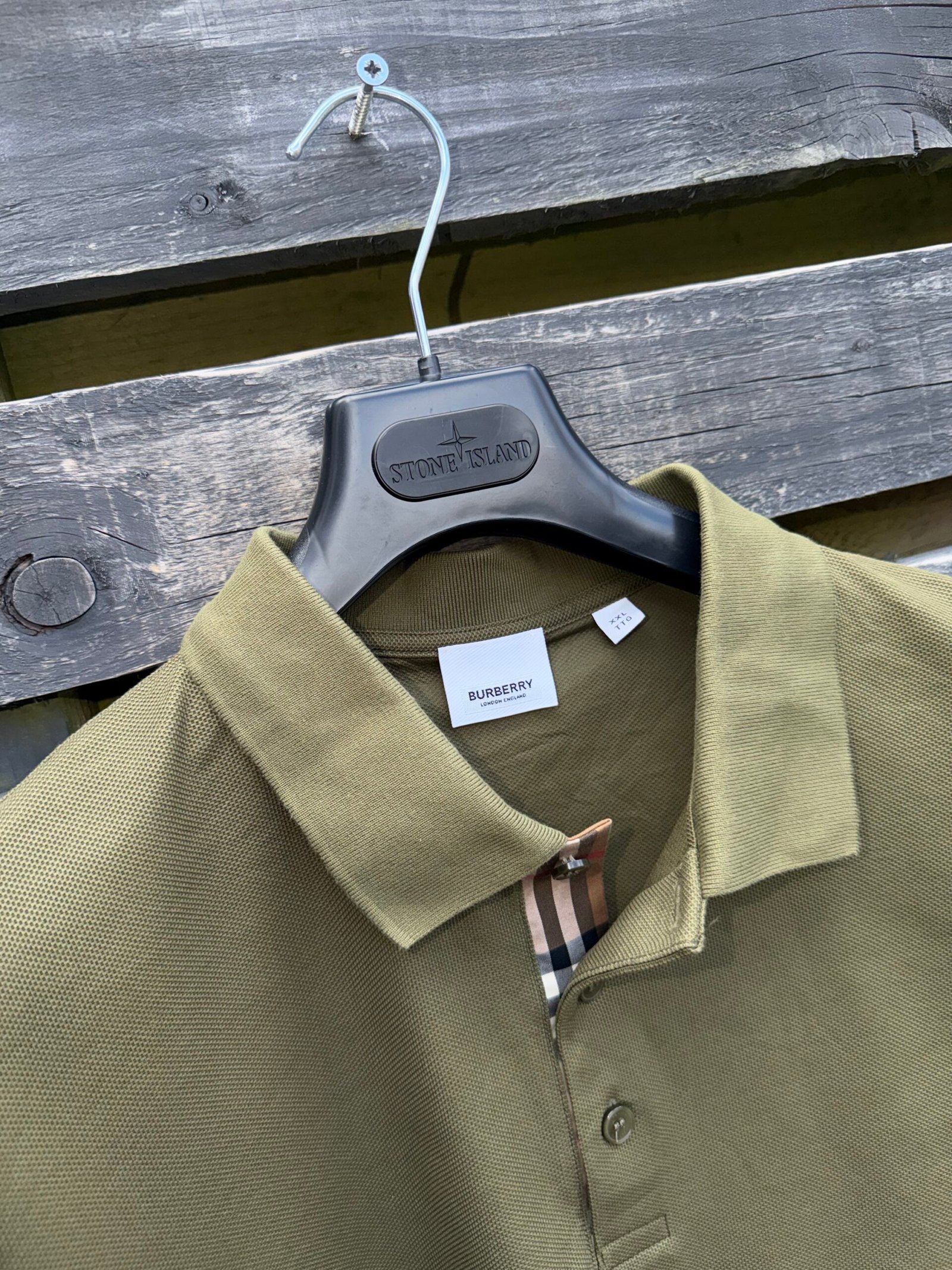 Burberry Check Button Polo Shirt - Image 5
