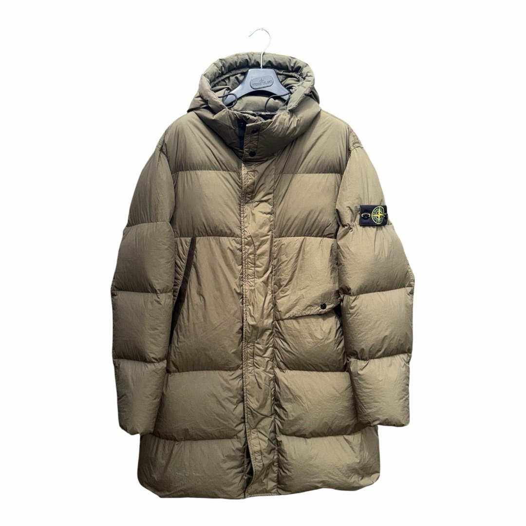 Stone Island Garment Dyed Crinkle Reps Long Down Puffer