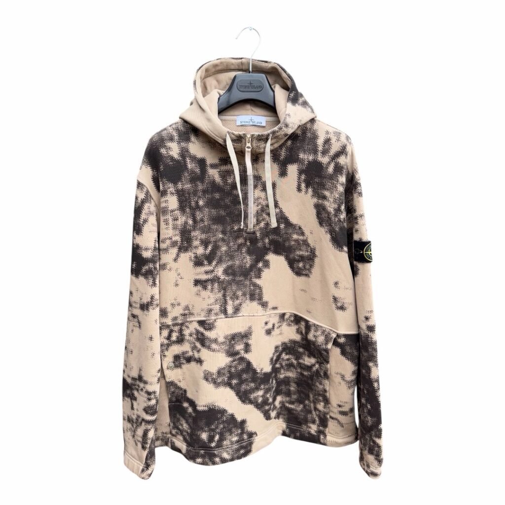 Stone Island Earth Mapping Camo Half Zip Hoodie