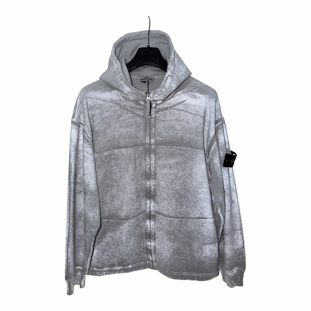 Stone Island Special Process Reflective Zip Up Hoodie SS26