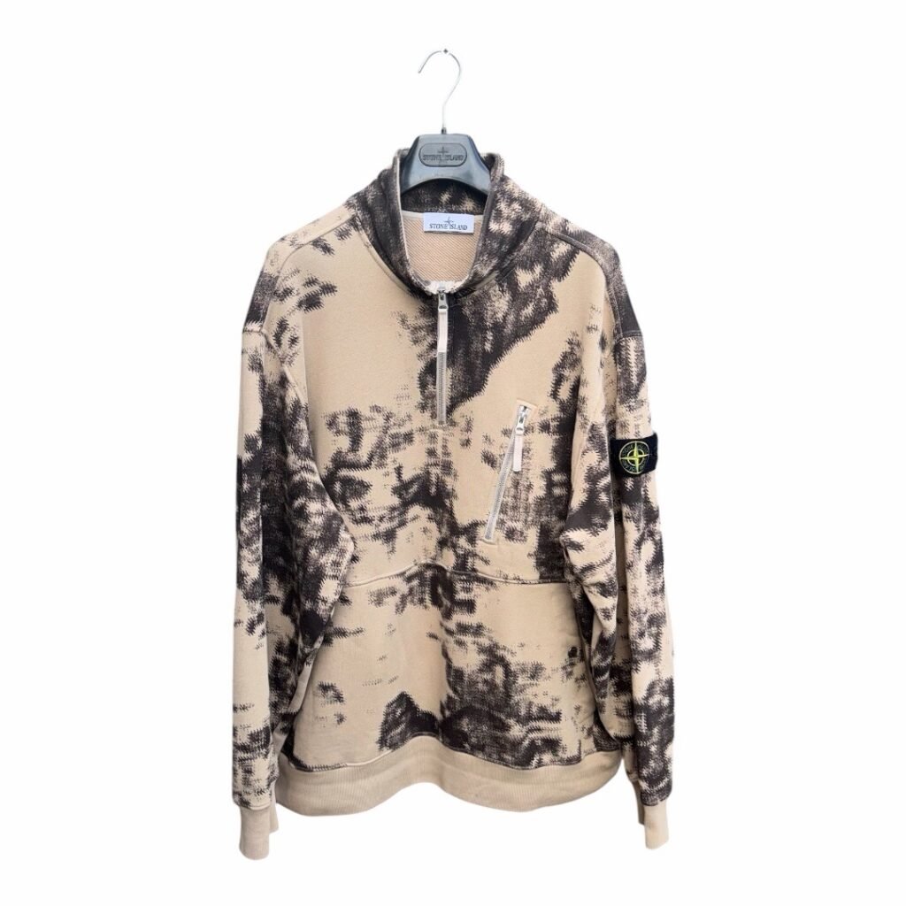 Stone Island Earth Mapping Camo Half Zip Sweatshirt