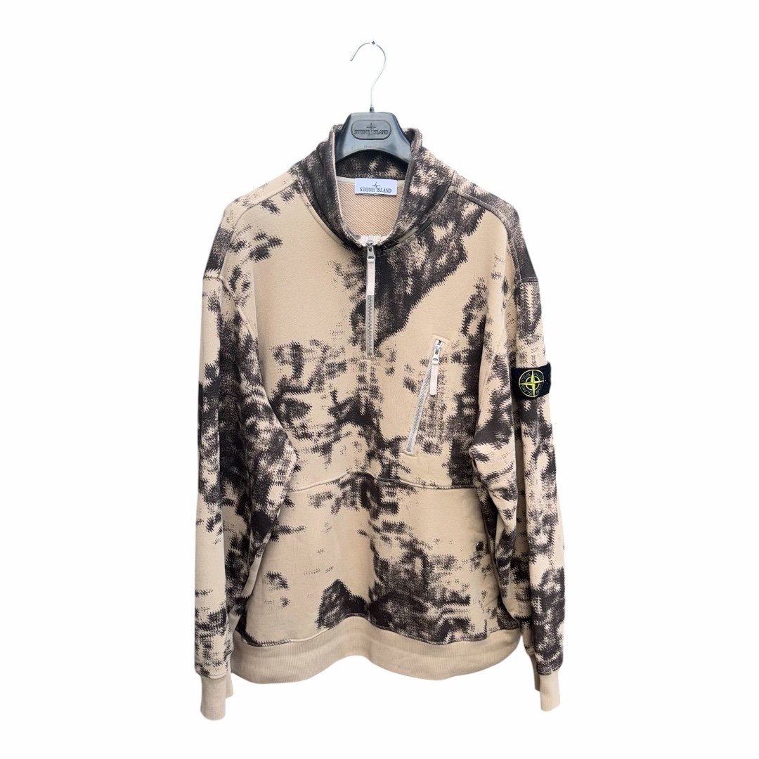 Stone Island Earth Mapping Camo Half Zip Sweatshirt