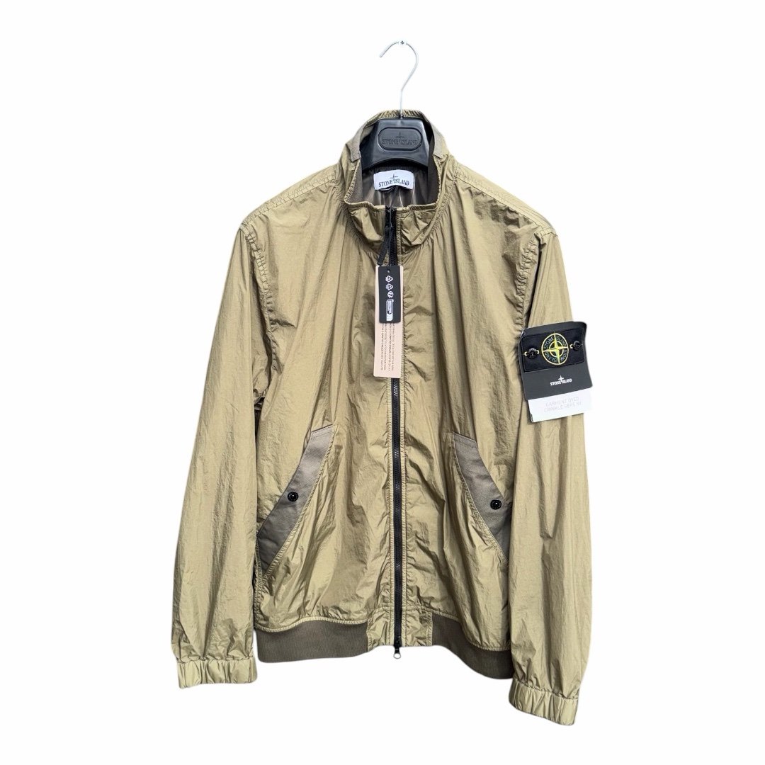Stone Island Garment Dyed Crinkle Reps NY Khaki Bomber