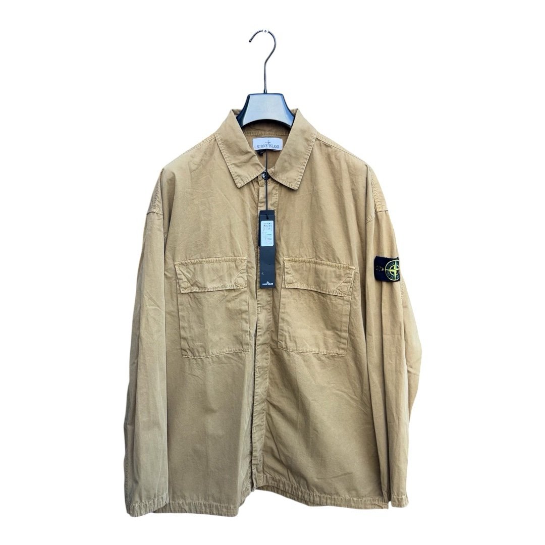 Stone Island Brown Garment Dyed Cotton Overshirt