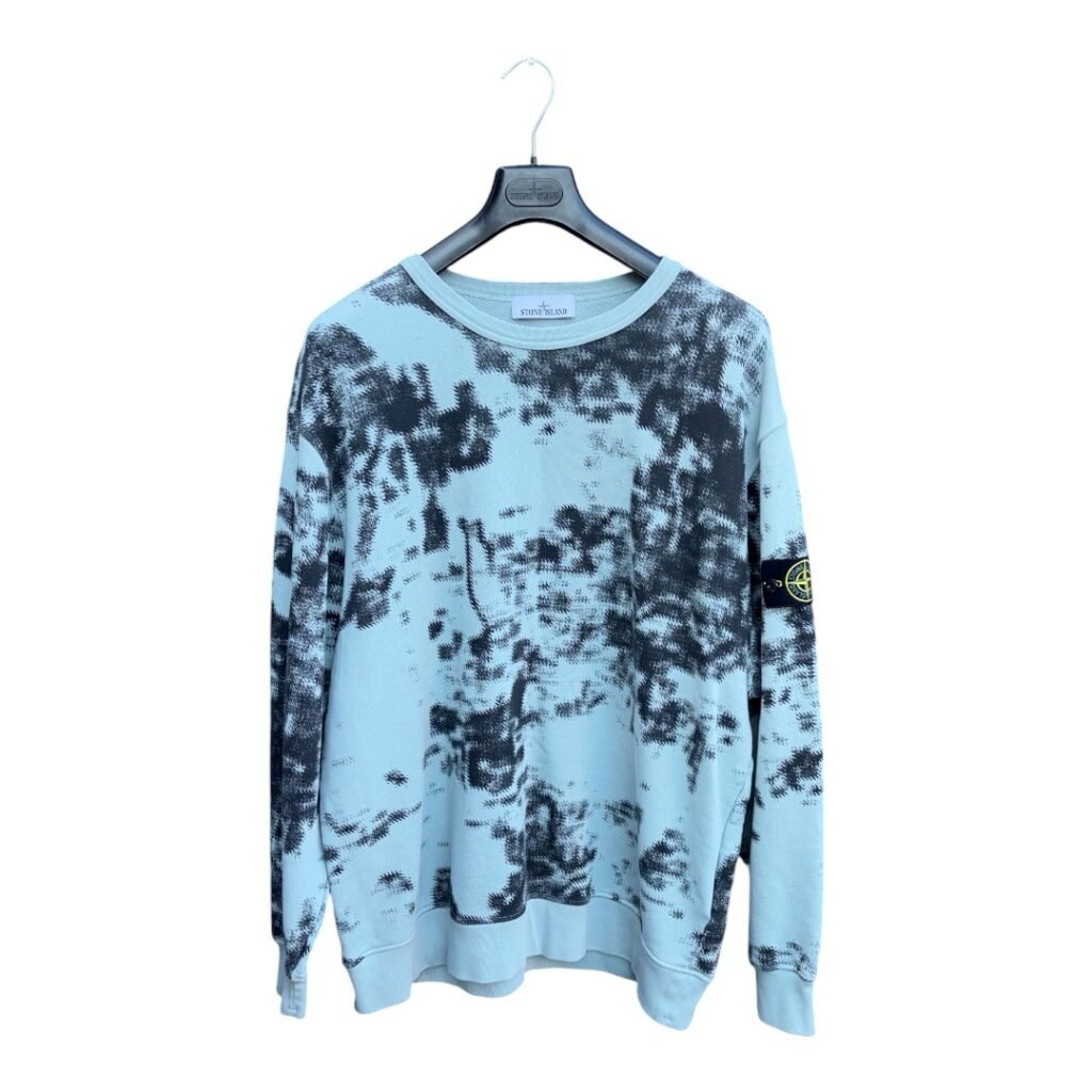 Stone Island Blue Earth Mapping Camo Sweatshirt