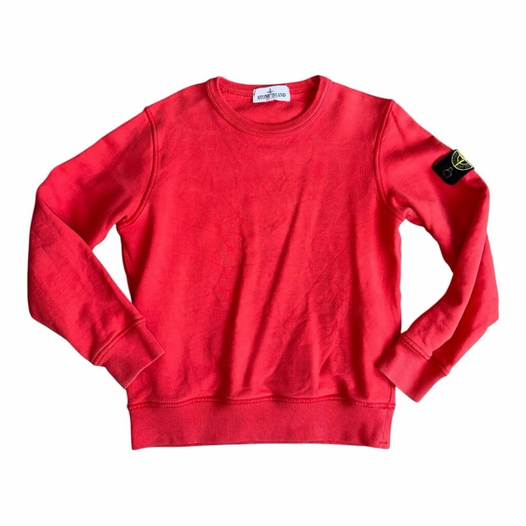 Stone Island Aged 8 Garment Dyed Sweatshirt Red